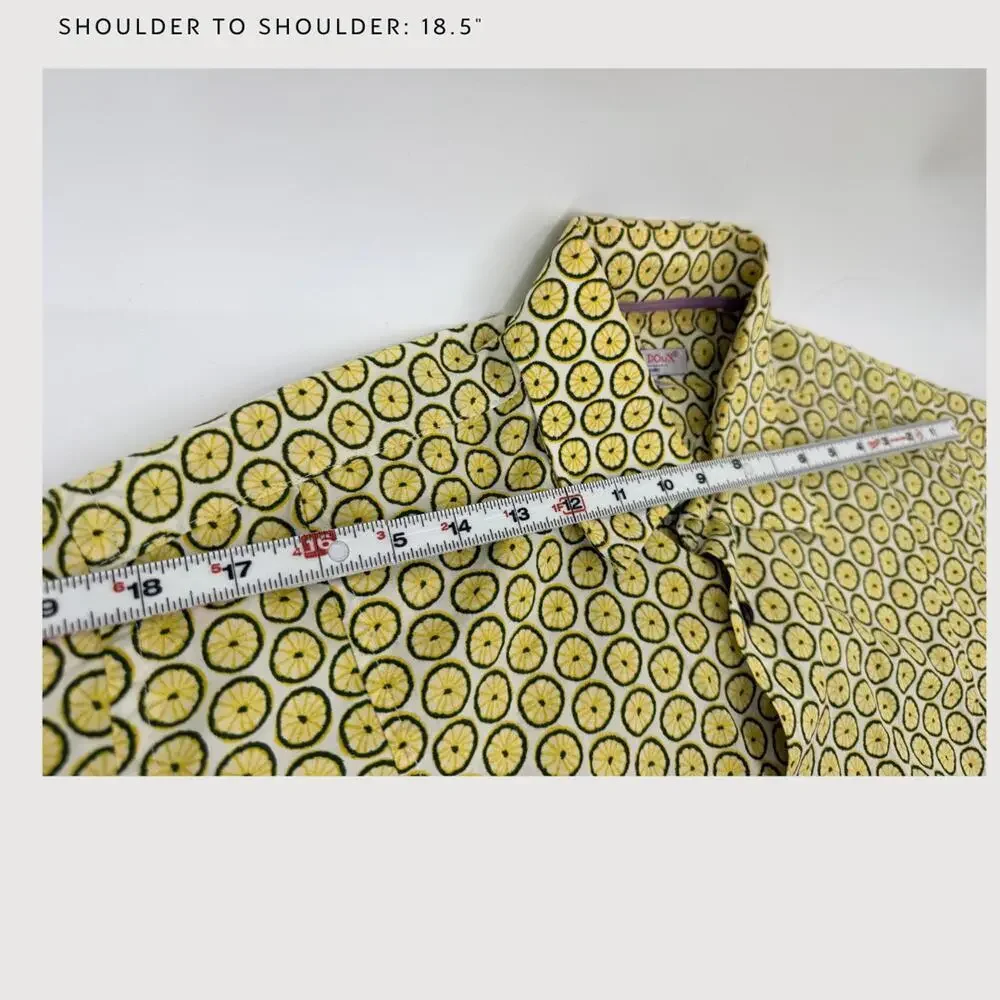 Coton Doux Paris Lemon Print Button Up 43 L - Picture 6 of 9